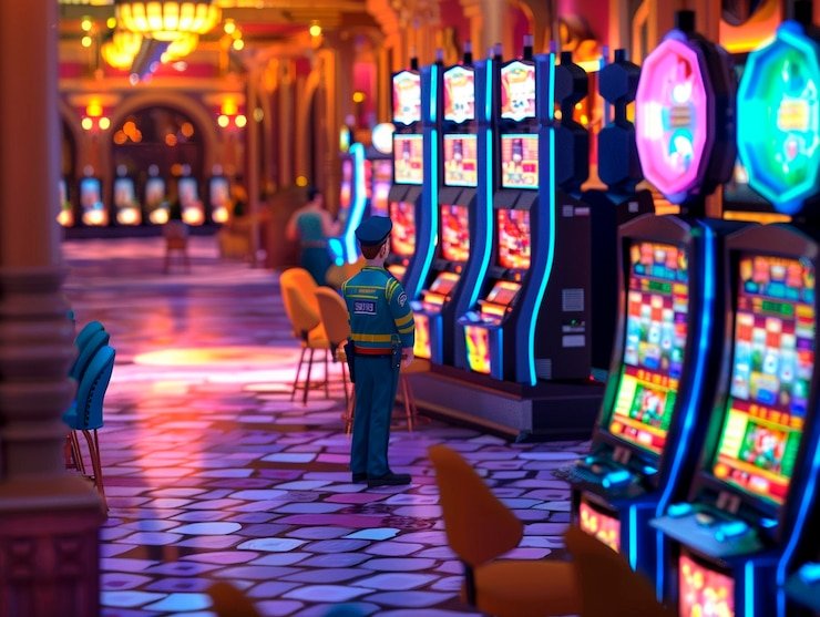 Antarmuka permainan slot Microgaming di aplikasi mobile pg raja dengan grafis yang jernih dan tombol navigasi yang mudah digunakan